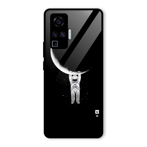 Hanging Astronaut Glass Back Case for Vivo X50 Pro