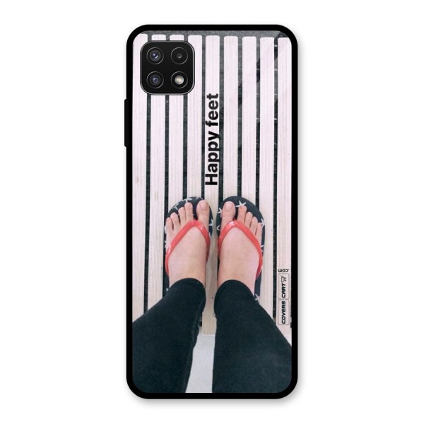 Happy Feet Glass Back Case for Galaxy A22 5G