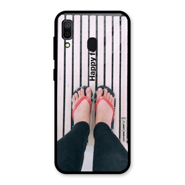 Happy Feet Glass Back Case for Galaxy A30