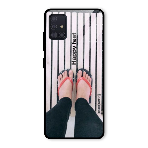 Happy Feet Glass Back Case for Galaxy A51