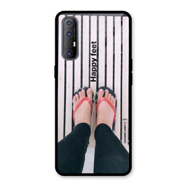 Happy Feet Glass Back Case for Oppo Reno3 Pro