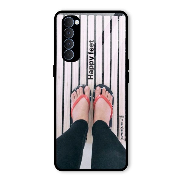 Happy Feet Glass Back Case for Oppo Reno4 Pro