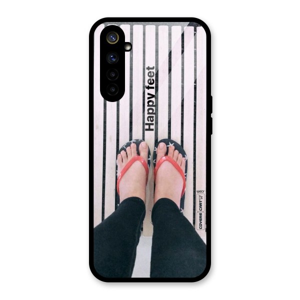 Happy Feet Glass Back Case for Realme 6i