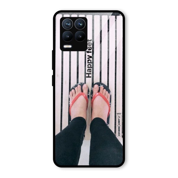 Happy Feet Glass Back Case for Realme 8 Pro