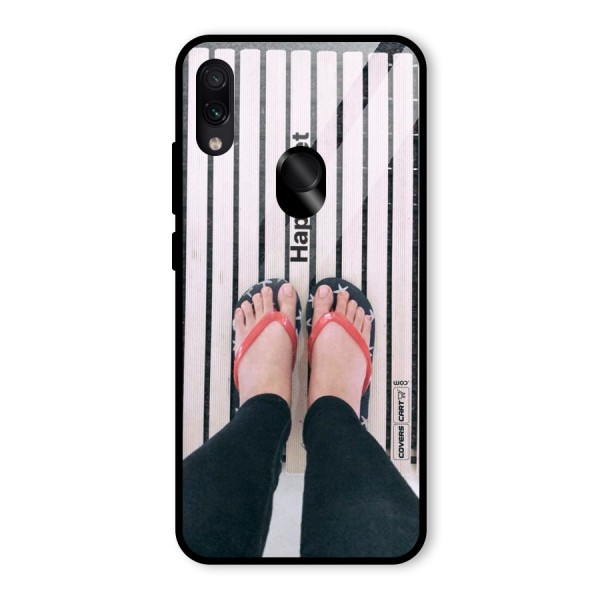 Happy Feet Glass Back Case for Redmi Note 7