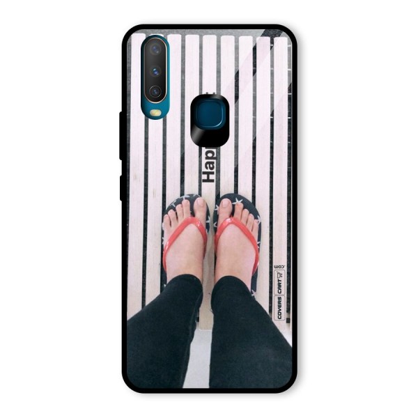 Happy Feet Glass Back Case for Vivo Y12