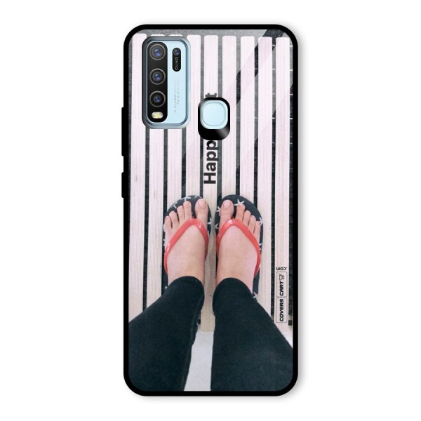 Happy Feet Glass Back Case for Vivo Y50