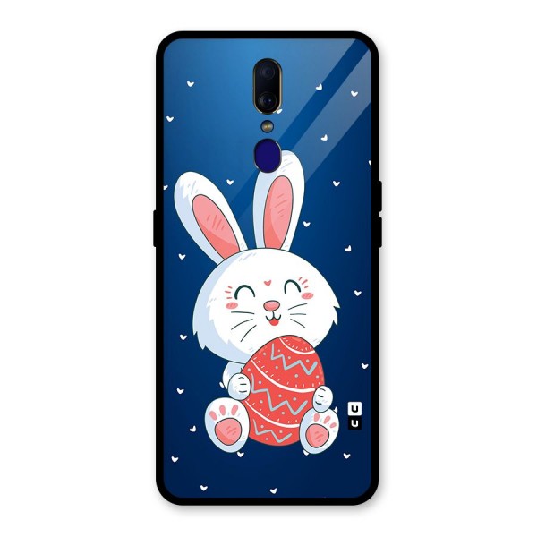 Happy Festive Bunny Glass Back Case for Oppo F11