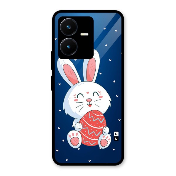 Happy Festive Bunny Glass Back Case for Vivo Y22