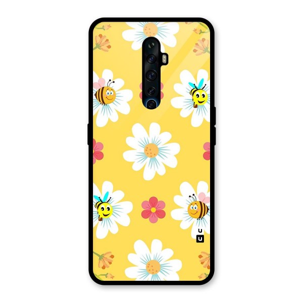 Happy Flowers Glass Back Case for Oppo Reno2 Z