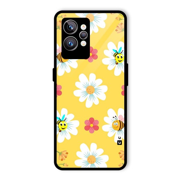 Happy Flowers Glass Back Case for Realme GT2 Pro