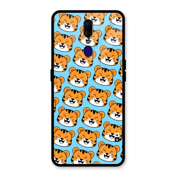 Happy Kitten Pattern Glass Back Case for Oppo F11