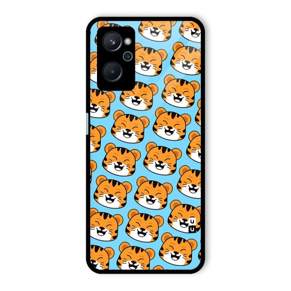 Happy Kitten Pattern Glass Back Case for Realme 9i