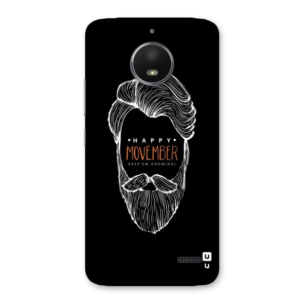 Happy Movember Black Back Case for Moto E4