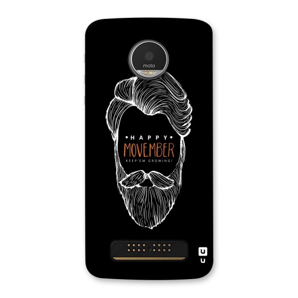 Happy Movember Black Back Case for Moto Z Play