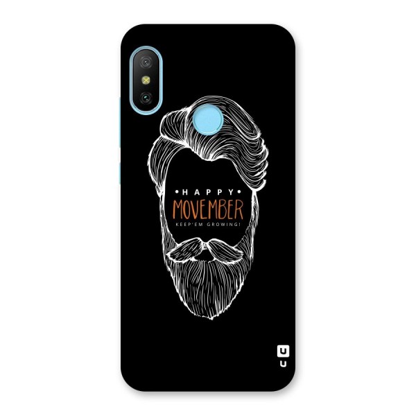 Happy Movember Black Back Case for Redmi 6 Pro