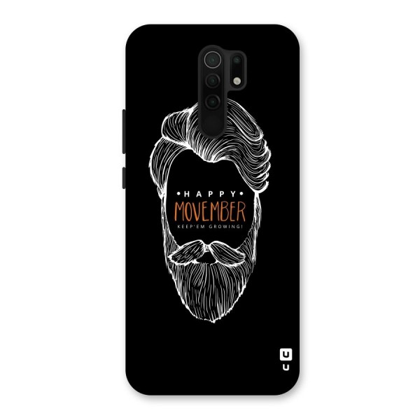 Happy Movember Black Back Case for Redmi 9 Prime