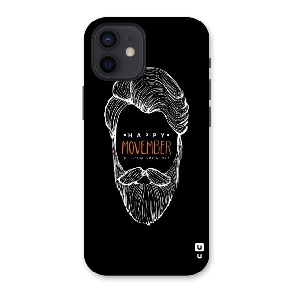 Happy Movember Black Back Case for iPhone 12