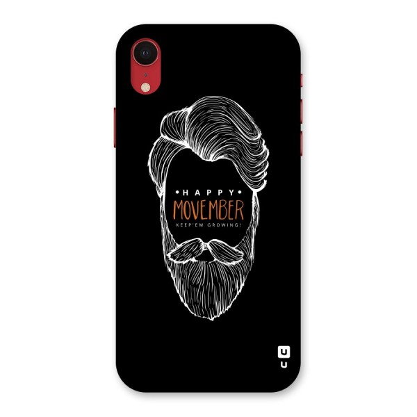 Happy Movember Black Back Case for iPhone XR