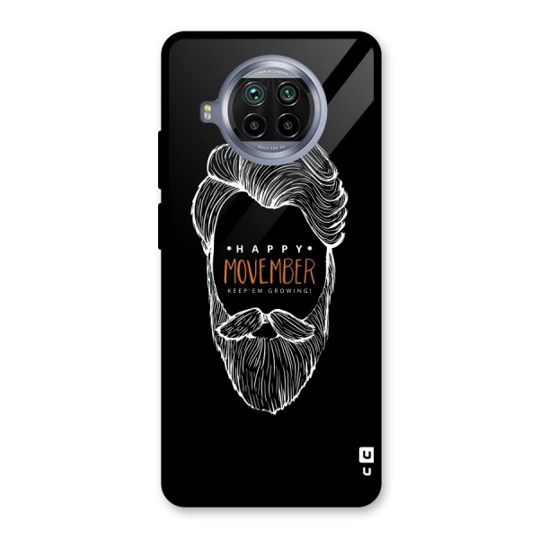 Happy Movember Black Glass Back Case for Mi 10i