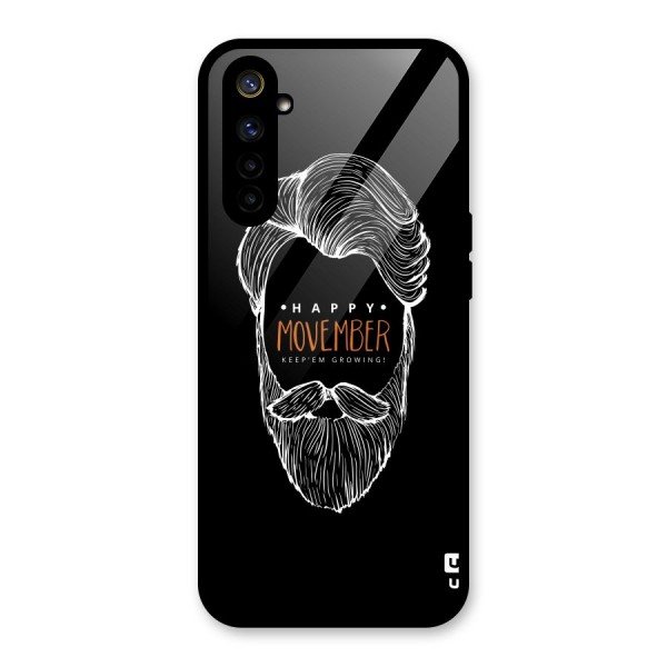 Happy Movember Black Glass Back Case for Realme 6