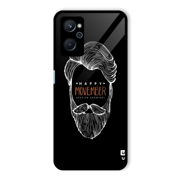 Happy Movember Black Glass Back Case for Realme 9i