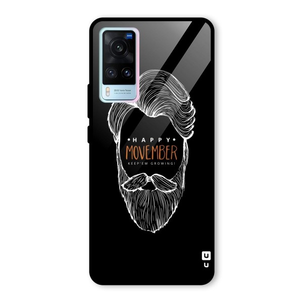 Happy Movember Black Glass Back Case for Vivo X60