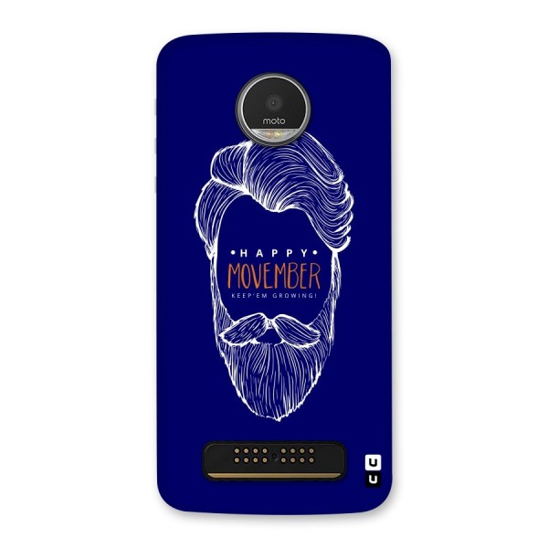 Happy Movember Blue Back Case for Moto Z Play