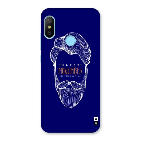 Happy Movember Blue Back Case for Redmi 6 Pro