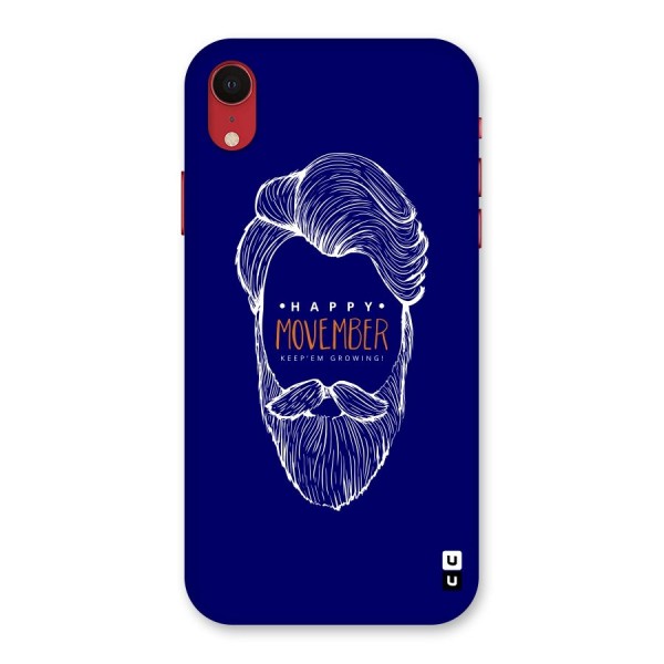 Happy Movember Blue Back Case for iPhone XR