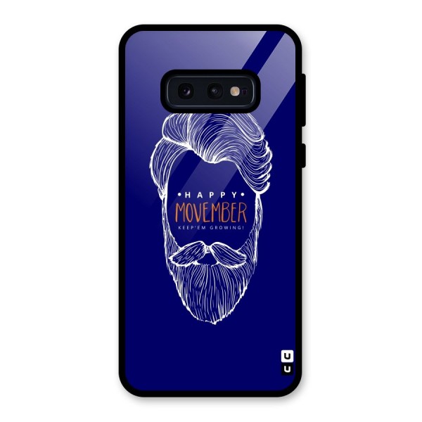 Happy Movember Blue Glass Back Case for Galaxy S10e