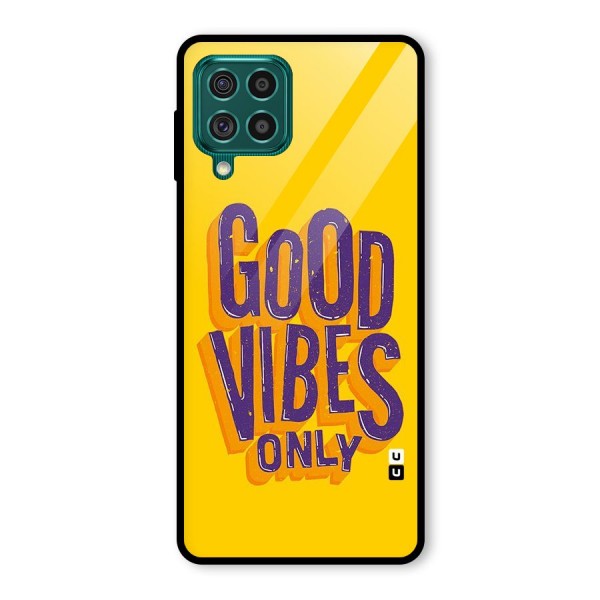 Happy Vibes Only Glass Back Case for Galaxy F62