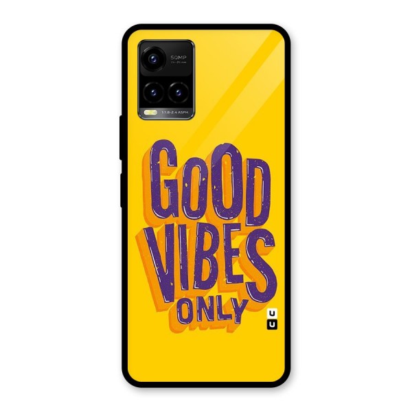 Happy Vibes Only Glass Back Case for Vivo Y21G