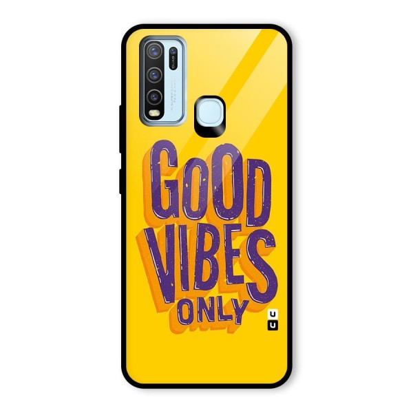 Happy Vibes Only Glass Back Case for Vivo Y30