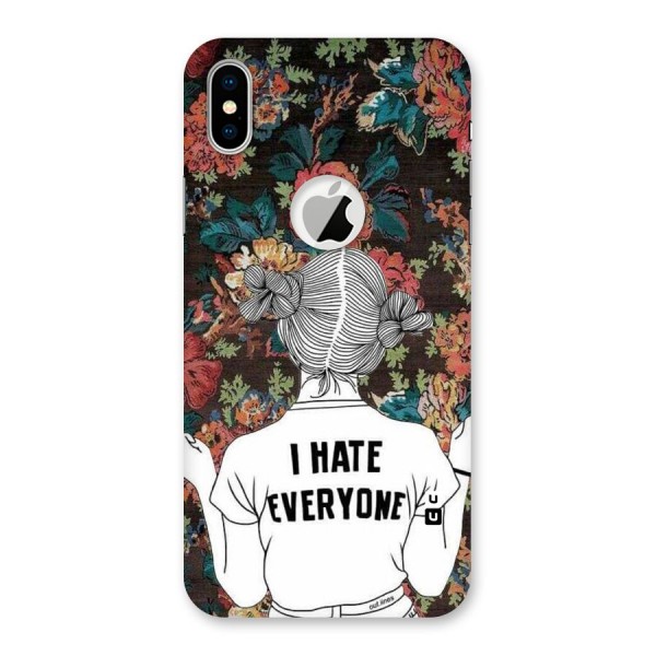 Hate Everyone Back Case for iPhone XS Logo Cut