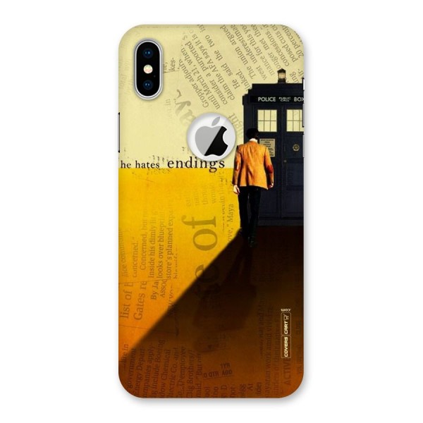 Hates Endings Back Case for iPhone XS Logo Cut