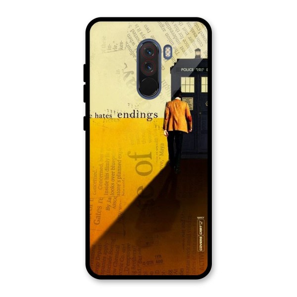 Hates Endings Glass Back Case for Poco F1