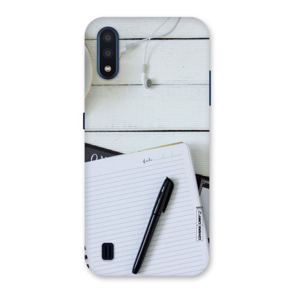 Headphones Notes Back Case for Galaxy M01