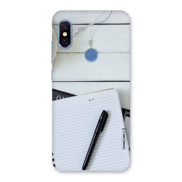 Headphones Notes Back Case for Redmi Note 6 Pro