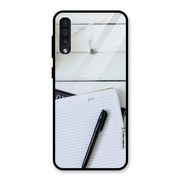 Headphones Notes Glass Back Case for Galaxy A50s