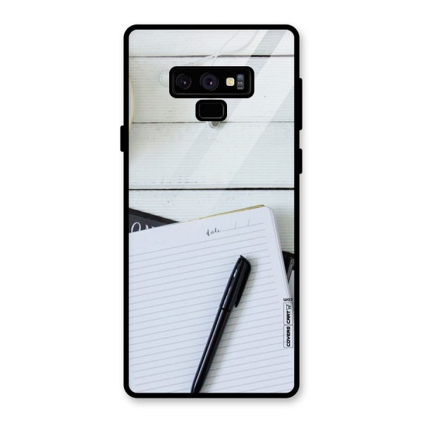 Headphones Notes Glass Back Case for Galaxy Note 9