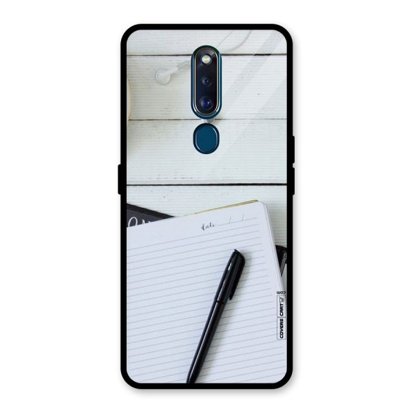 Headphones Notes Glass Back Case for Oppo F11 Pro