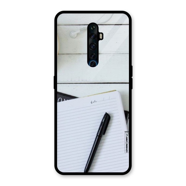 Headphones Notes Glass Back Case for Oppo Reno2 Z