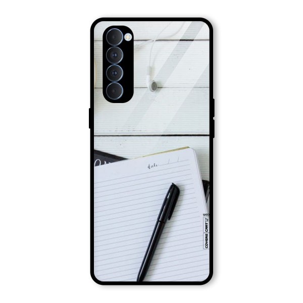 Headphones Notes Glass Back Case for Oppo Reno4 Pro