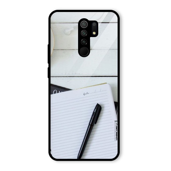 Headphones Notes Glass Back Case for Redmi 9 Prime