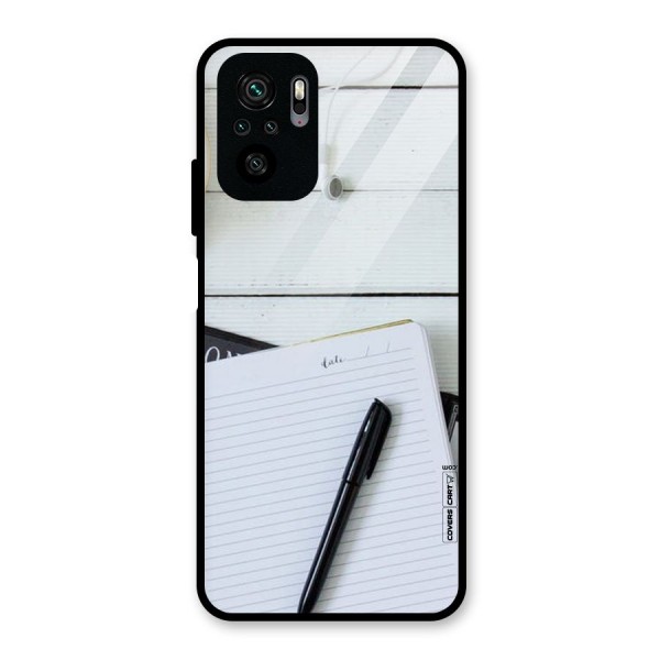 Headphones Notes Glass Back Case for Redmi Note 10