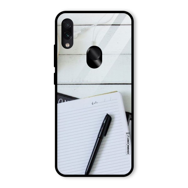 Headphones Notes Glass Back Case for Redmi Note 7