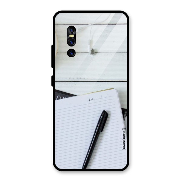 Headphones Notes Glass Back Case for Vivo V15 Pro