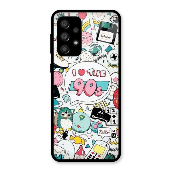 Heart 90s Glass Back Case for Galaxy A32