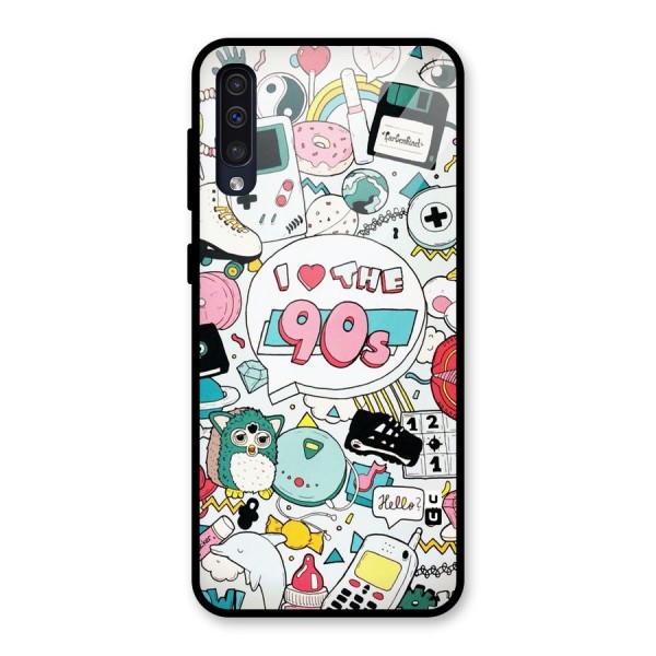 Heart 90s Glass Back Case for Galaxy A50s